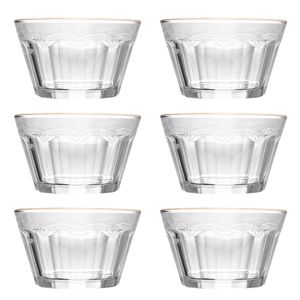Jogo de Bowl Belle Epoque C/ Fio Dourado 6 Peças 200ml em Cristal Lyor