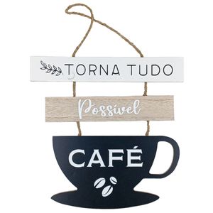 Placa Cantinho do Café 24x35cm em MDF Livon