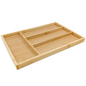 Porta Talheres C/ Divisórias 33x22cm em Bambu Livon