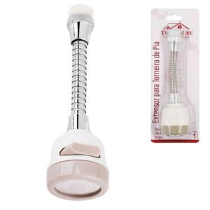 Extensor de Torneira Flexível Turbo Para Pia 17,5x5cm em Plástico Top Rio