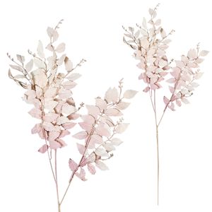 Haste Folhagem Pink Artificial 100cm em Plástico Bella Garden