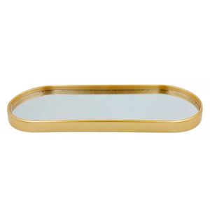 Bandeja Espelhada Oval 30x12cm em Plástico Livon