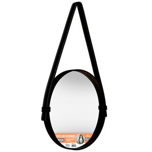Espelho de Parede Redondo C/ Alça 33cm em Plástico Livon