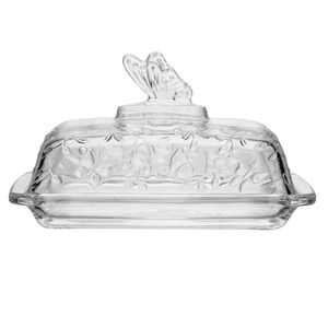 Manteigueira New Butterfly 18x10x10,8cm em Cristal Lyor