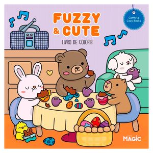 Livro P/ Colorir Fuzzy & Cute 23x23cm em Papel Magic Kids