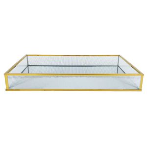 Bandeja Espelhada 30x30cm em Metal Mai Home