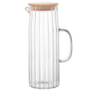 Jarra C/ Tampa Bambu 1,2L em Vidro Fu Xing
