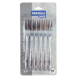 Kit Garfos P/ Petiscos 6 Peças 13cm em Inox Fratelli