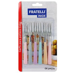 Kit Garfos P/ Petiscos 6 Peças 9,5cm em Inox Fratelli