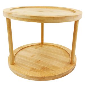 Organizador Giratório 2 Andares 25x18,5cm em Bambu Fu Xing