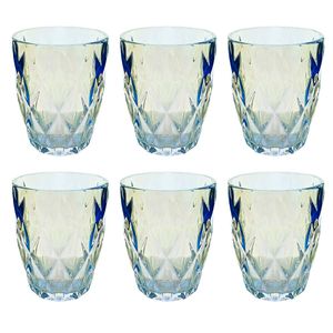 Jogo De Copos Diamond Rainbow 6 Peças 280ml em Vidro KeHome