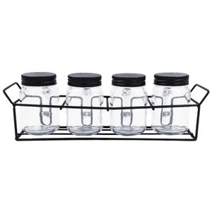 Jogo De Porta Condimentos 4 Peças 120ml em Vidro FlashGoods