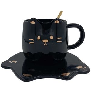 Xícara Gato 300ml em Cerâmica Lila Home