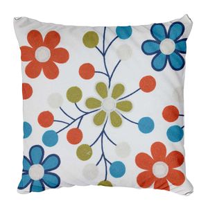 Capa P/ Almofada Flores 43x43cm em Poliéster Dcarte