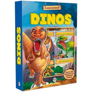 Livro Box Dinos 6 Peças 23x17cm em Papel Magic Kids