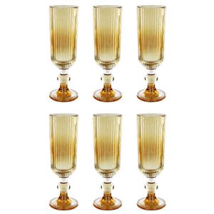 Jogo de Taças Lírio Gold 6 Peças 150ml em Vidro Wincy