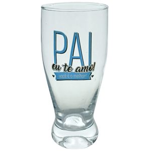 Copo Tulipa Pai Eu Te Amo 340ml em Vidro Wincy