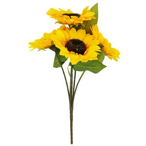 Buquê Girassol Artificial 50cm em Plástico Bella Garden