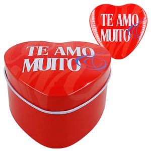 Lata Coração Amor 7x6,7cm em Metal Livon