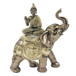 Buda no Elefante Decorativo 18cm em Resina Brascontinental