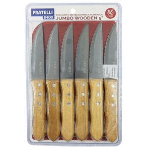 Jogo de Facas 6 Peças em Aço Inox Fratelli