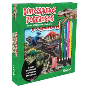 Livro Para Colorir Dinossauros Poderosos 21x19cm em Papel Magic Kids