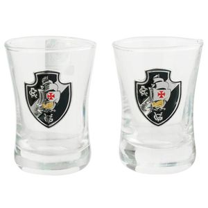 Jogo De Copos Shot Vasco da Gama 2 Peças 50ml em Vidro Mileno