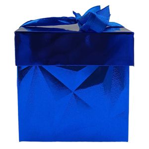 Caixa P/ Presente Metalizada 10x10cm em Papel Amigold